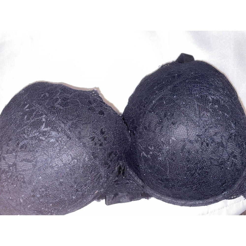 Torrid Curve 48DDD Bra Black Push UP Plunge Underwire Back Closure Lace